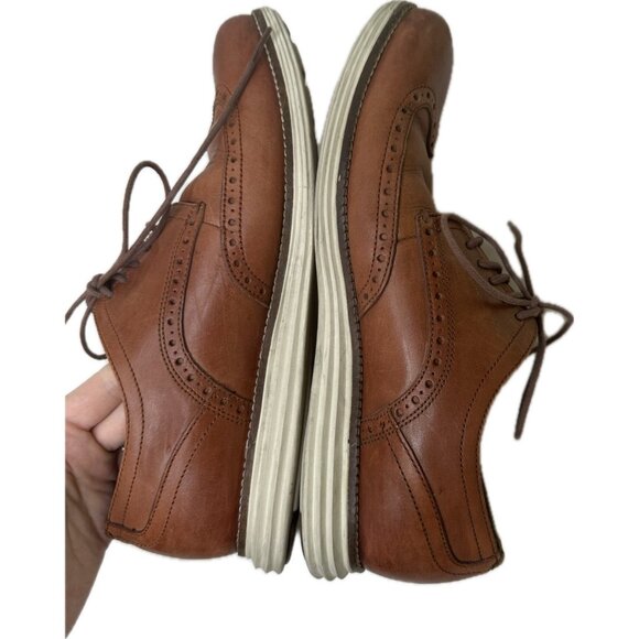 Cole Haan Grand OS Wingtip Oxford Shoes Men’s 9.5 Brown Leather Dress - Picture 7 of 8